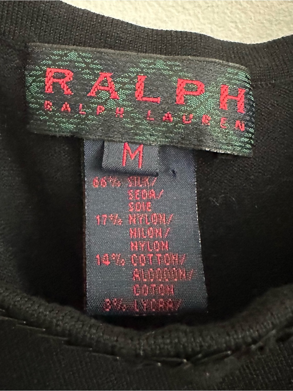 Vintage Ralph by Ralph Lauren Black Silk Cotton Sequin Trim Midi Slip Dress - Picture 3 of 3